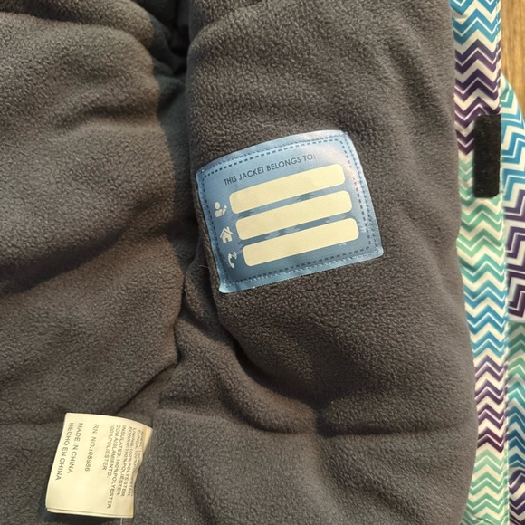 Iceburg Outerwear Girls Multicolor Chevron Pattern Hooded Jacket Size XS 4/5 - Picture 5 of 10